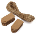100pcs Kraft Paper Tags with Jute Twine DIY Gifts Crafts Price Luggage Name Tags Paper Labels Card for Gift Tagging Package