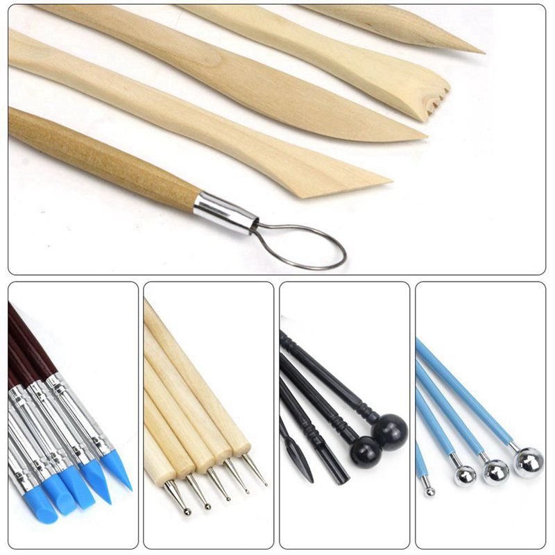24pcs Ball Stylus Dotting Tools, Clay Pottery Modeling Set Carving Tools Rock Painting Kit for Sculpture Pottery