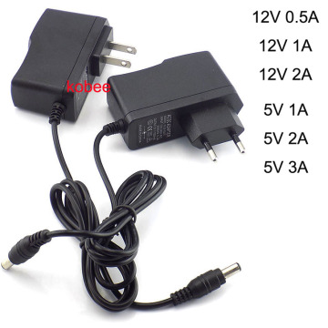 1pcs 100-240V AC to DC Power Adapter Supply Charger adapter 5V 12V 1A 2A 0.5A EU Plug 5.5mm x 2.5mm 5.5mm x 2.1mm