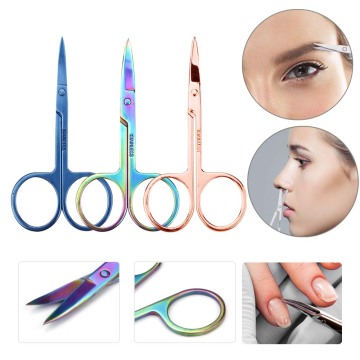 Curved Head Eyebrow Scissors Nail Cuticle Nipper Dead Skin Remover Manicure Scissors For Nails Makeup Trimmer Stainless Steel