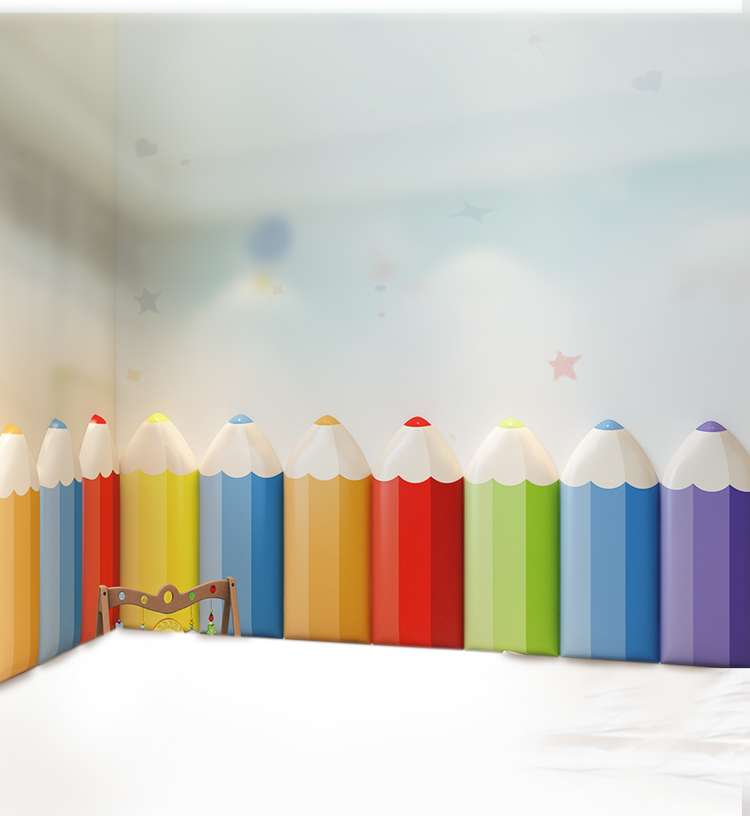 Pencil Wall stickers self-adhesive kindergarten Wallpaper children's room pencil soft pack anti-collision wall Stickers crib