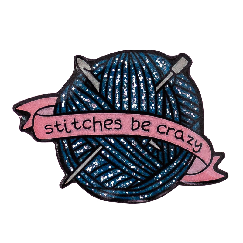 Yarn Enamel Pin knitting crochet brooch badge Enamel Pin