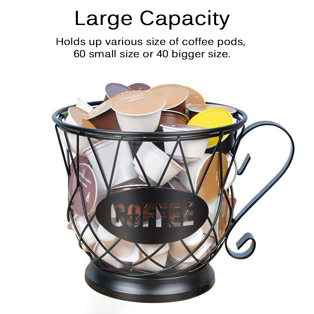 Newest Coffee Pod Holder Organizer Mug With Base K Cup Keeper Espresso Pod Coffee Capsule Kitchen Holder Storage Basket