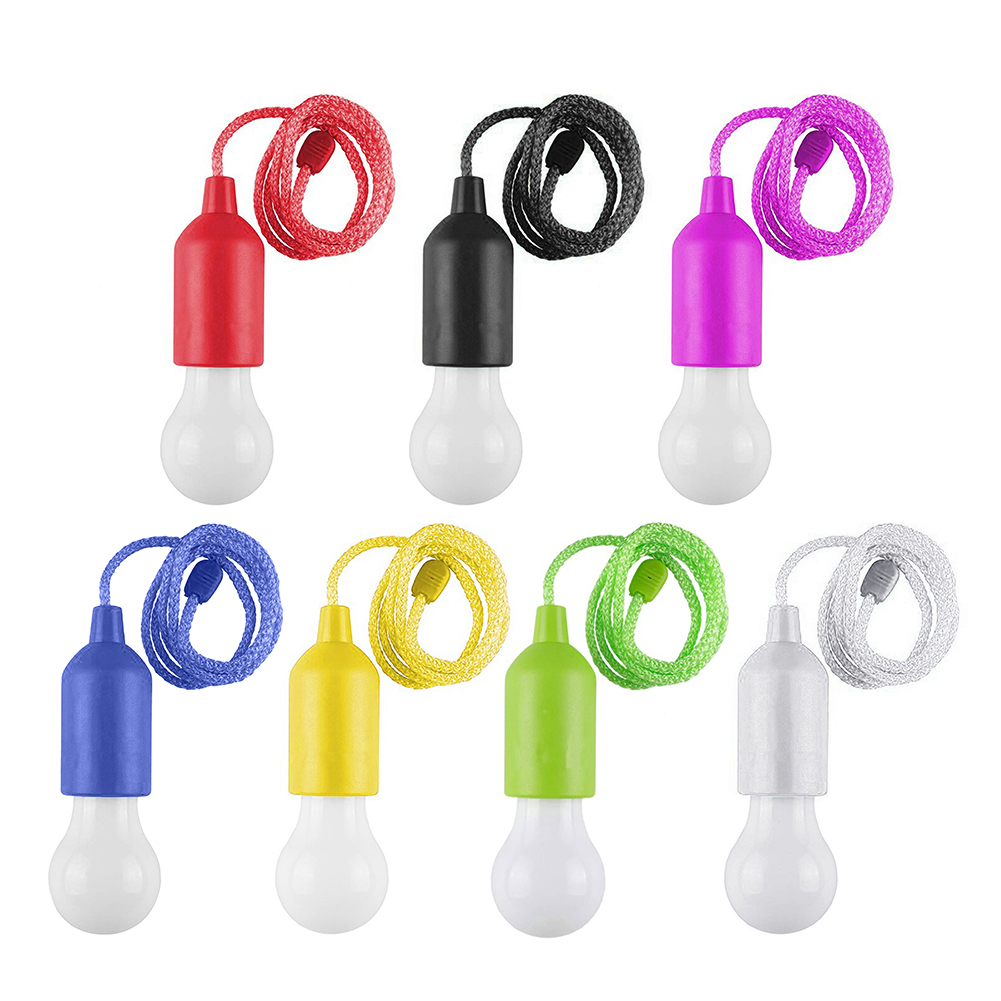 Creative LED Hanging Light Bulb Portable Colorful Battery Outdoor Pull Cord Bulb Vintage Cover Bulb Guard Lamp Pendant