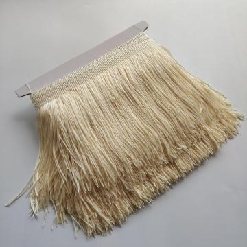 1Meters Beautiful Beige 15CM Long Lace Fringe Trim Polyester Tassel Fringe Trimming Diy Latin Dress Stage Clothe Accessories