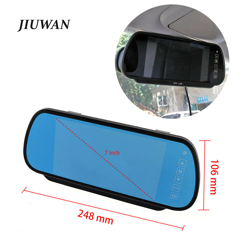 1 Set 7 Inch Car Rear View Mirror Monitor License Frame Camera 2.4G Wireless Video Transmitter Receiver Kit Auto Accessories
