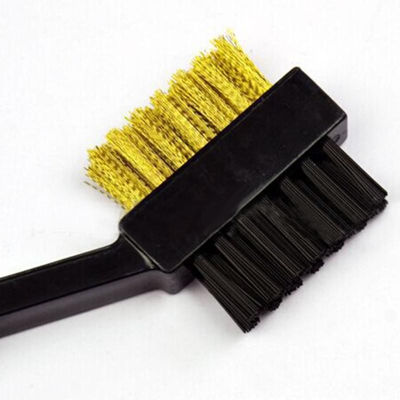 2 Sided Brass Wires Nylon Golf Club Brush Groove Cleaner Kit Black Brush Cleaning Tool Kit Golf Tools Accessories Equipment