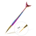 3pcs/Set 7cm/9cm/11cm Each Mermaid Tail Nail Art Brushes UV Gel Paint DIY Manicure Tool Polish Brush Liner Dotting Tool Gold B2