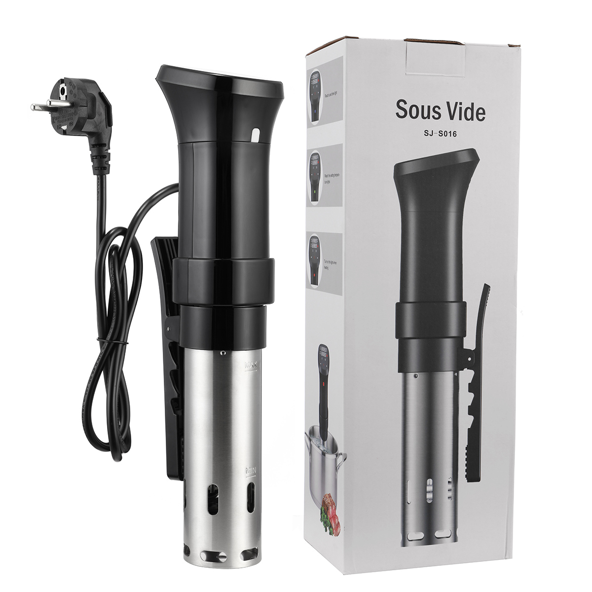 1800W Sous Vide Cooker Thermal Immersion Circulator Machine with Large Digital LCD Display Time and Temperature Control