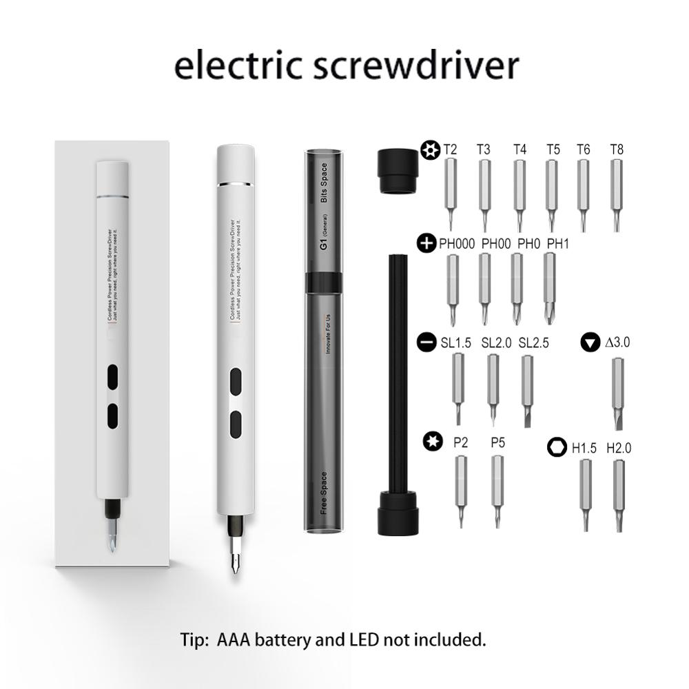 Electric Power Screwdriver Portable Cordless Magnetic Screw Driver Precision Hand Screwdriver Bit Set For Laptop PC Cellphone