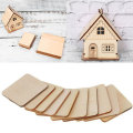 Icosy 50pcs 30mm 1.18inch Log square graffiti Board Coaster Log Coaster Rounded Square Round Wood Chip DIY Wooden