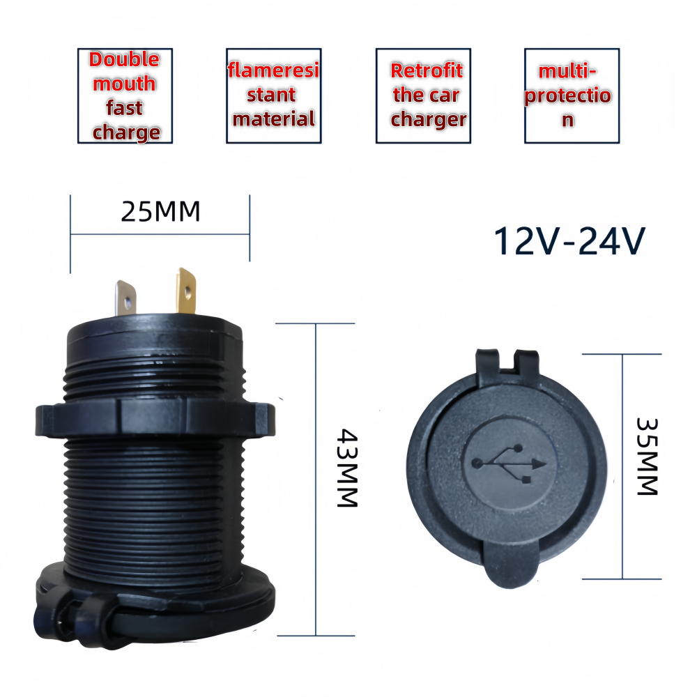 Dual USB single light car charger