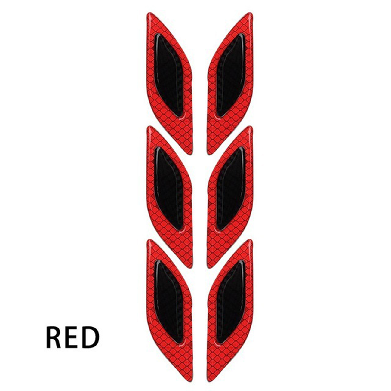 6Pcs Set Safety Reflective Tape Leaf Warning Mark Car Bumper Sticker Accessories Car Exterior Stickers