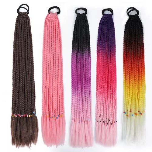 Alileader Synthetic Colored Rainbow Ponytail Hair Elastic Band Extension False for Hair Box Braids Rope Ponytail Hair Supplier, Supply Various Alileader Synthetic Colored Rainbow Ponytail Hair Elastic Band Extension False for Hair Box Braids Rope Ponytail Hair of High Quality