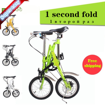 Foldable bicycle 14 16 Inches Easy folding portable Disc brake Single Variable speed Mini Small bike Lightweight Travel Fahrrad