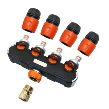 Garden Faucet 4 Way Hose Splitter Valve Plastic Connector Distributor Hose Connector for Outdoor Tap Hose Connector