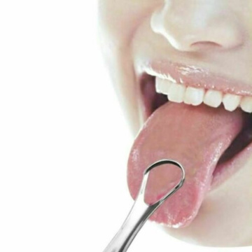 Hot 1pcs Useful Tongue Scraper Stainless Steel Oral Tongue Cleaner Mouth Brush Reusable Fresh Breath Maker Oral Health