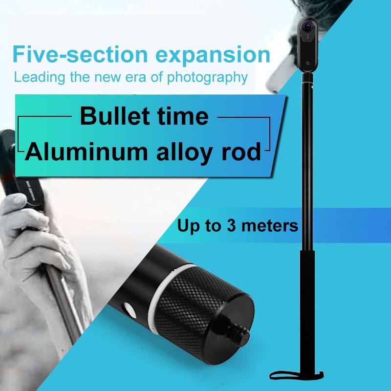 3M Aluminum Alloy Monopod Selfie Stick for Insta 360 One X/DJI OSMO Action/Pocket/Gopro Hero 7 6 5 Sjcam Camera Accessories