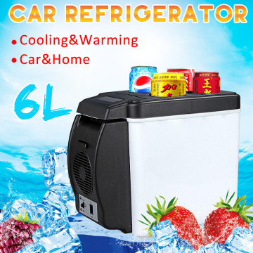 6L 65W Car Refrigerator Mini Camping Fridge Electric Cool Box Cooler and Warmer 12V Travel Portable Box Freezer for Auto Truck