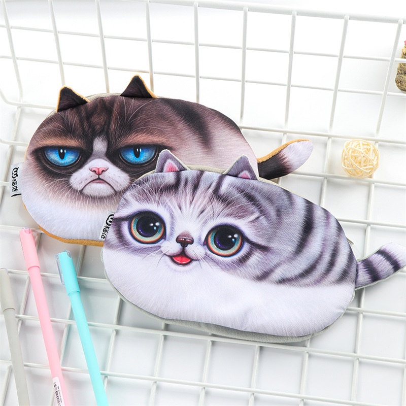 Kawaii Pencil Case Novelty cat flannel School Supplies Bts Stationery Gift Estuches School Cute Pencil Box Pencil Bag
