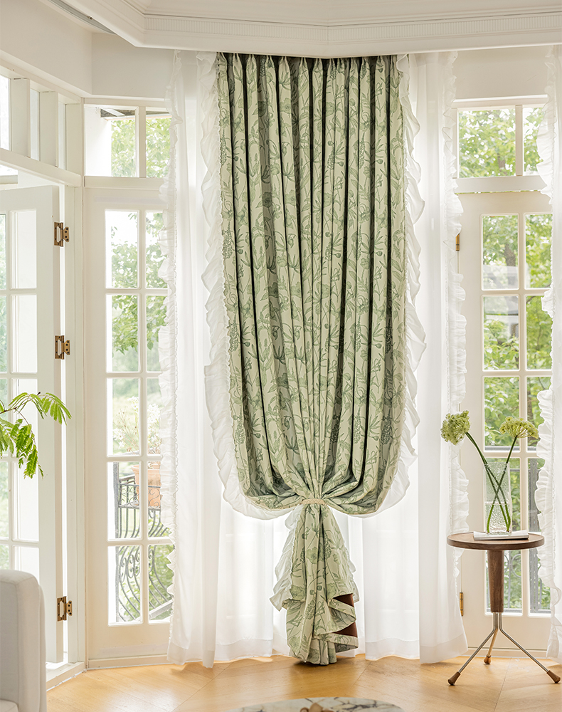 Semi-shading Cotton Hemp Curtain Readyment
