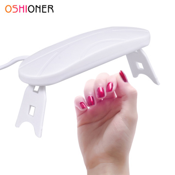 OSHIONER 6W White Mini Nail Dryer Machine UV3 LEDs Lamp Portable USB Cable Home Use Nail UV Gel Varnish Dryer Lamp Nail Art Tool