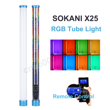 SOKANI X25 RGB Light Portable Handheld Tube Stick CTT Photography Lighting built-in 3000mah battery Wireless Remote Control