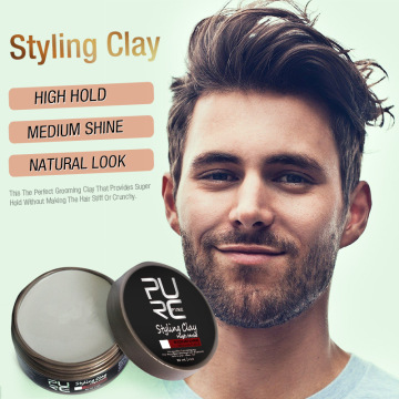 PURC Mens Fashion Styling Hair Clay Refreshing Smell Natural Look Hair Wax High Hold Low Shine Hair Styling Product 80ml