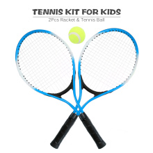 2Pcs Kids Outdoor Sports Tennis Racket String Tennis Racquets with 1 Tennis Ball and Cover Bag Good Training Kit for Kid