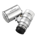 Mini 60X Microscope LED Jewelry Loupe UV Currency Detector Portable Magnifier Magnifying Eye Lens