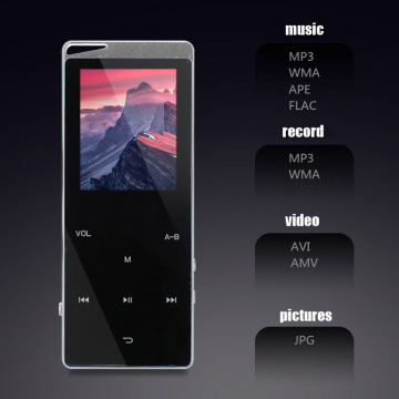 Luxury Metal MP4 Player Bluetooth Player Portable Slim MP3 MP 4 Media 2 inch Touch Key FM Radio 16GB Music Player Gift
