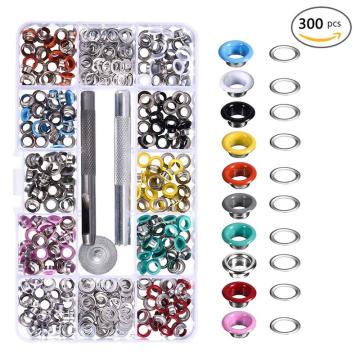 300PCS 5MM Diameter Colorful Eyelet Buckles Mounting Tools Diy Leather Craft Rivets Replacement