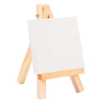 1pcs Wood Mini Easel Oil Painting White Canvas Painting Cloth Furniture Furnishing