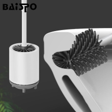 BAISPO Silicone Toilet Brush Soft Bristle Bathroom Toilet Brush Holder Set WC Accessories Cleaning Tool Durable Plastic Rubber