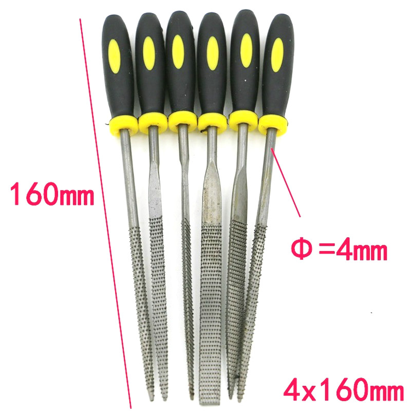 6Pcs 140/160/180MM Needle Files Metal File Rasp Set For Wood Metal Carving Burr DIY Craft File Carpenter Woodworking Tools