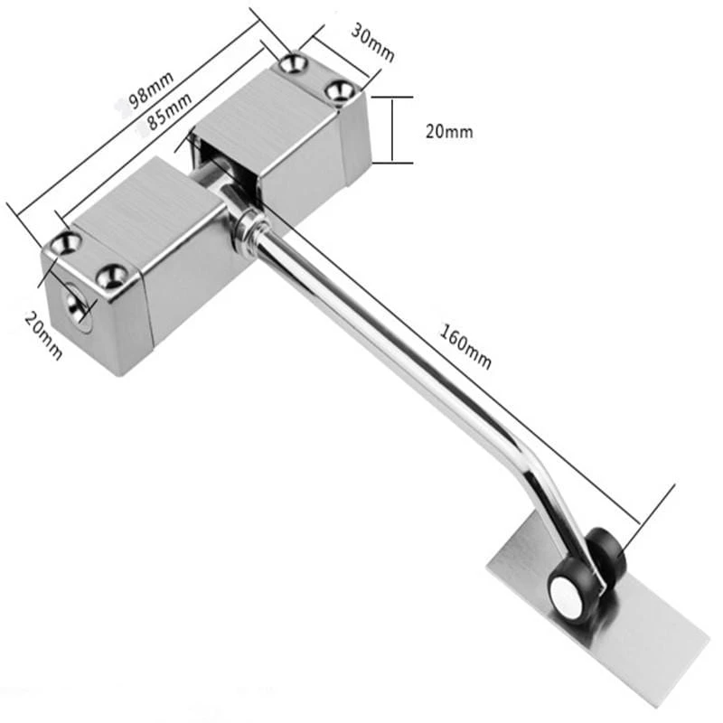 Automatic Door Closer Security System Door Closer Aluminum Alloy Automatic Door Spring Silver Tone Intensity Slides