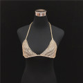 Body Chains Sexy Bra for Women Party Rhinestone Charm Jewelry Hollow Bling Bikini Transparent Special Gift Mesh Copper Geometric