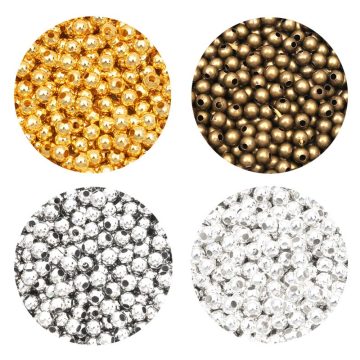 2000Pcs Metal Round Beads Smooth Ball Loose Spacer Beads For Jewelry Making DIY Bracelet Charms Jewelry Accessories 2-10mm