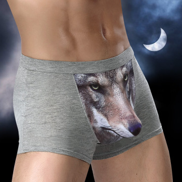2020 Boxers Men Fashion Sexy 3D Wolf Briefs Male Soft Comfortable Modal Boxers Shorts Elastic Underwear Large Size Underpants