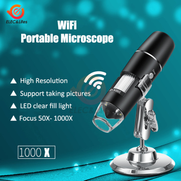 50-1000X WIFI Digital Microscope Magnifier Camera for Android IOS Phone Electron Microscope with 8 LED SMD3528 Light 2G+IR Lens
