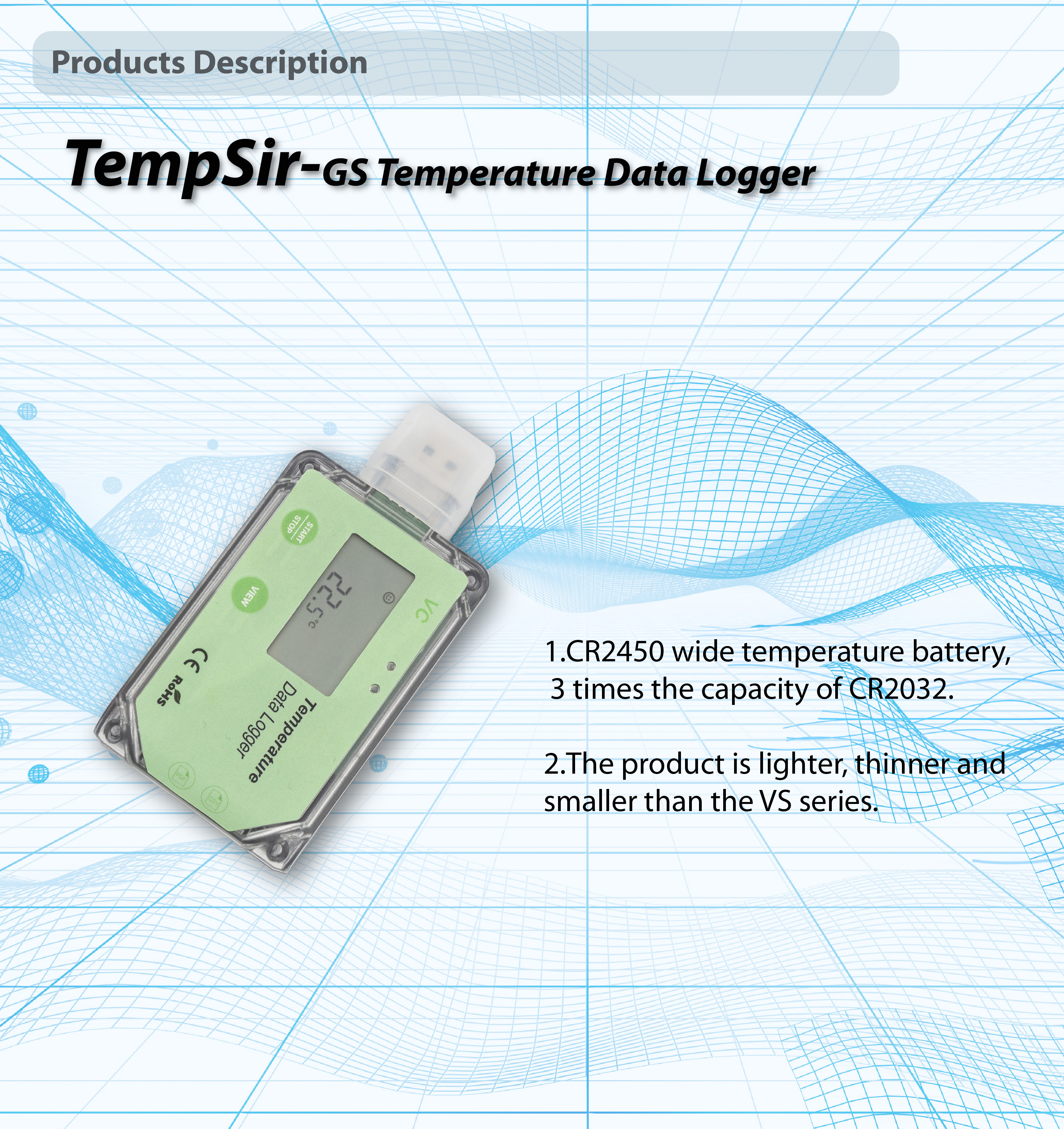  single use pdf USB Temperature data logger
