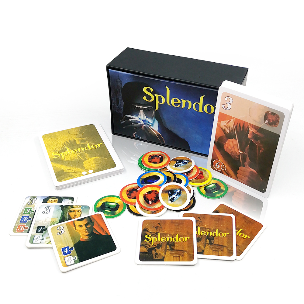 Splendor Board Game English & Spanish rules for home party adult Financing Investment training business playing cards game