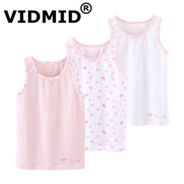 VIDMID Girls boys tanks tops girls cotton Camisoles vests girl boy candy color undershirt kids underwear Tanks Camisoles 7010 08
