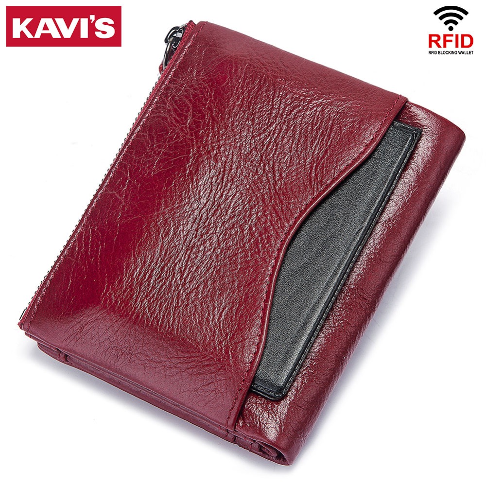 KAVIS 2020 Women Leather Wallets Girls Short Lady Zipper Hasp Coin Purse Female Clutch Purses Cards Holder Wallet Bags Pocket
