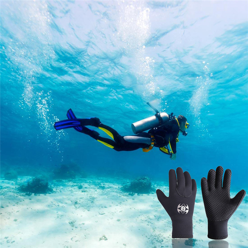 1pair Neoprene Swimming Diving Gloves Spearfishing Wetsuit Winter Warm Men Women Gloves 3mm Free shipping new ive Gloves