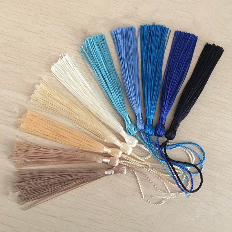 10pcs Mixed Color 14cm Silk Tassels fringe Sewing Bang Tassel Trim Key Tassels For DIY Jewelry Necklace Chinese Knot