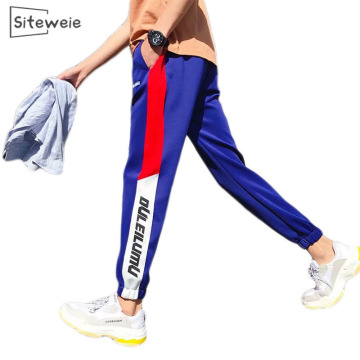SITEWEIE 2020 Fashion Pencil Men Pants Sweatpants Fitness Gym Sports Students Long Pants Autumn Casual Panelled Trousers L306