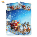 HUGSIDEA 3Pcs/Set Classic Red Christmas Decoration Bedroom Bed Linen Duvet Cover and Pillowcase Bedspread Bedding Cover/Sheet