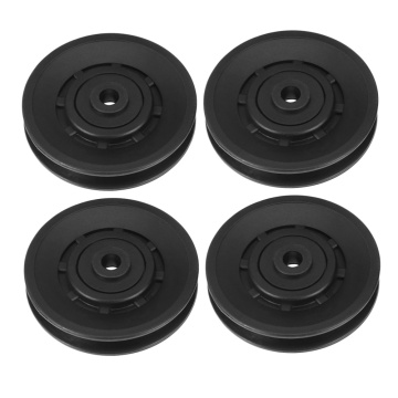 4pcs Diameter 90mm Universal Wearproof Abration Bearing Pulley Wheel for Gym Equipment (Black)