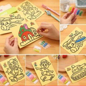 5pcs/lot 16cm Kids Diy Color Sand Painting Art Creative Drawing Toys Sand Paper Learn To Art Crafts Education Toys For Children